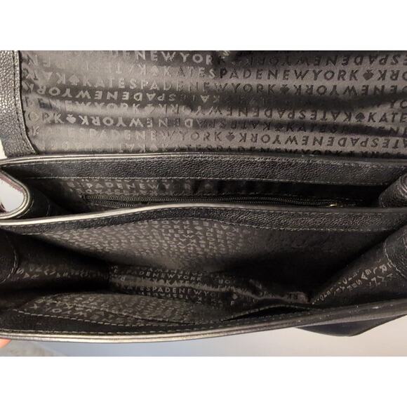 Kate Spade leather calf Hyde Place Sayra flap front Aubergine blk crossbody - Picture 11 of 12